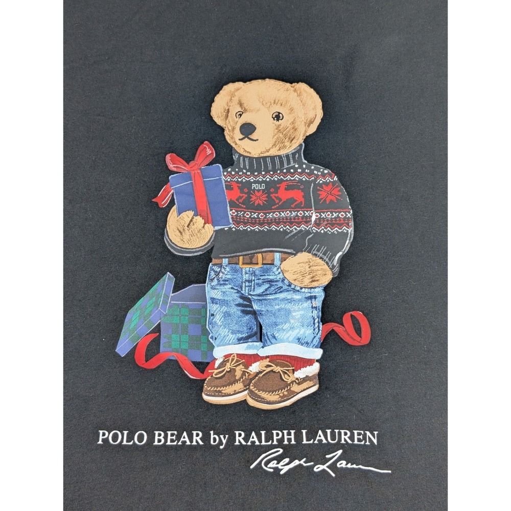 Polo Ralph Lauren Graphic T-Shirt Men's 3XB Black Polo Bear Christmas Gift